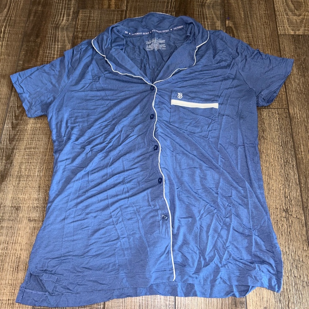 Victoria’s Secret Blue Button Up PJ Shirt